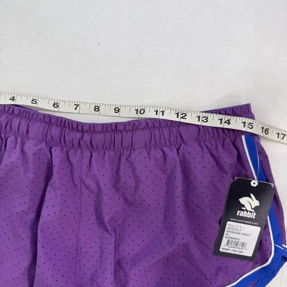 Rabbit Shorts Womens Extra Large Repeats 2 Inch Running Run Meadow Violet NEW XL - Picture 11 of 14